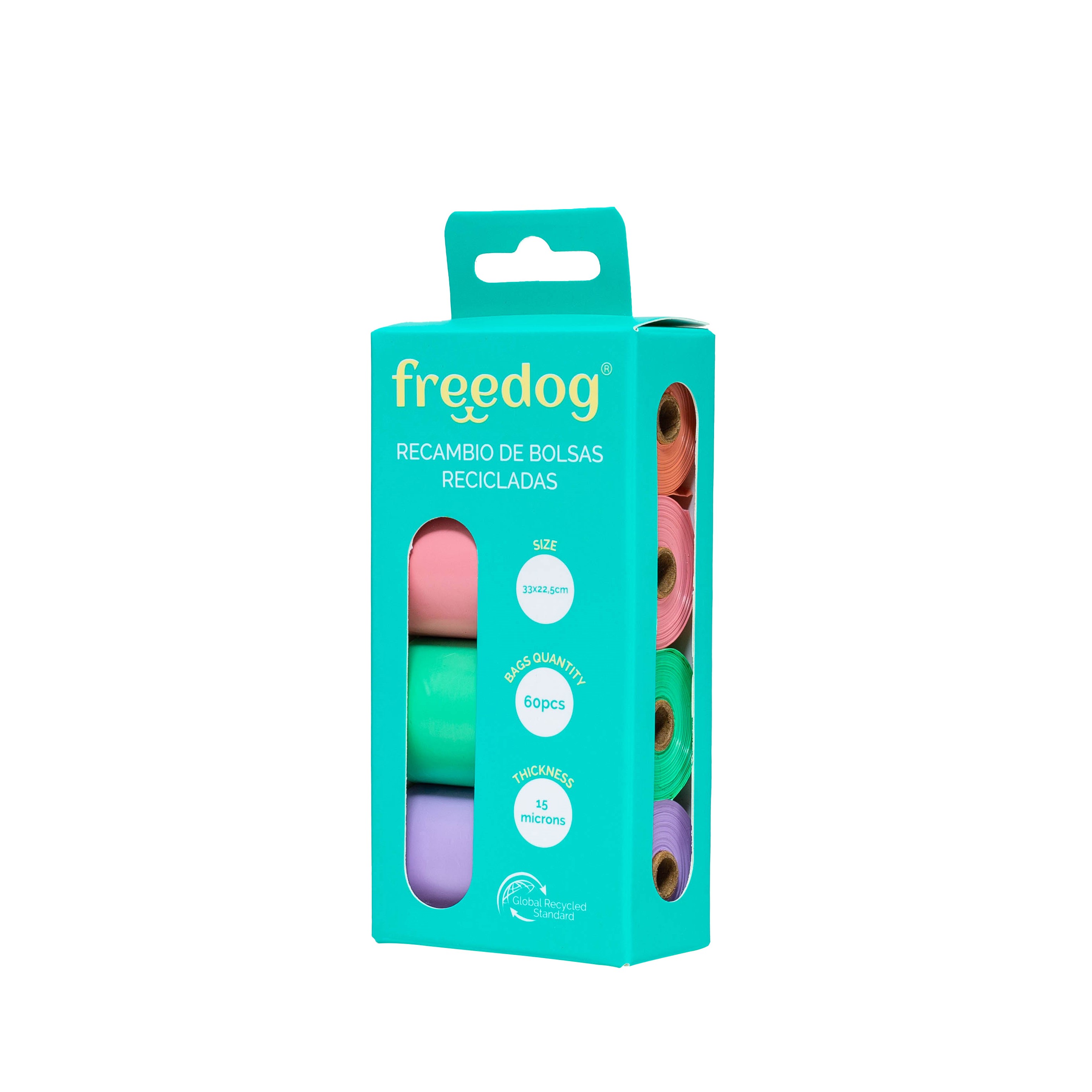 Dispenser Replacement Pastel Colors - 4 Rolls/15 Bags Each