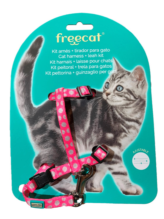 Cat Harness + Leash Set - Pink