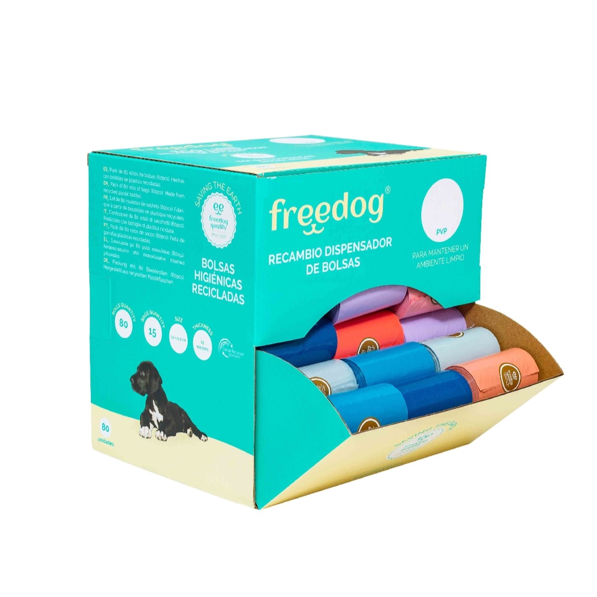 Dispenser Replacement Pastel/Mixed Colors - 1 Roll/15 Bags