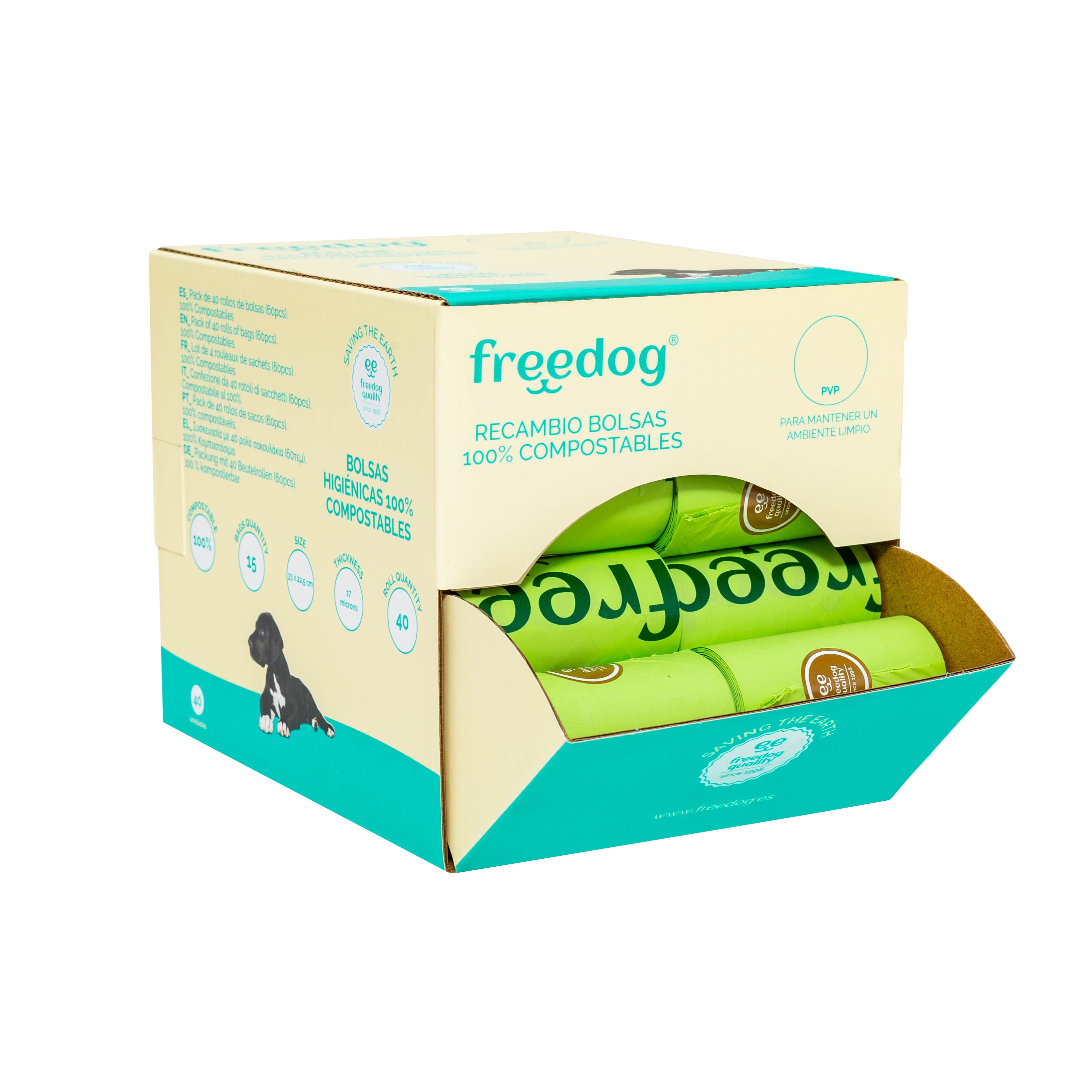 Compostable Poop Bags - 1 Roll/15 Bags