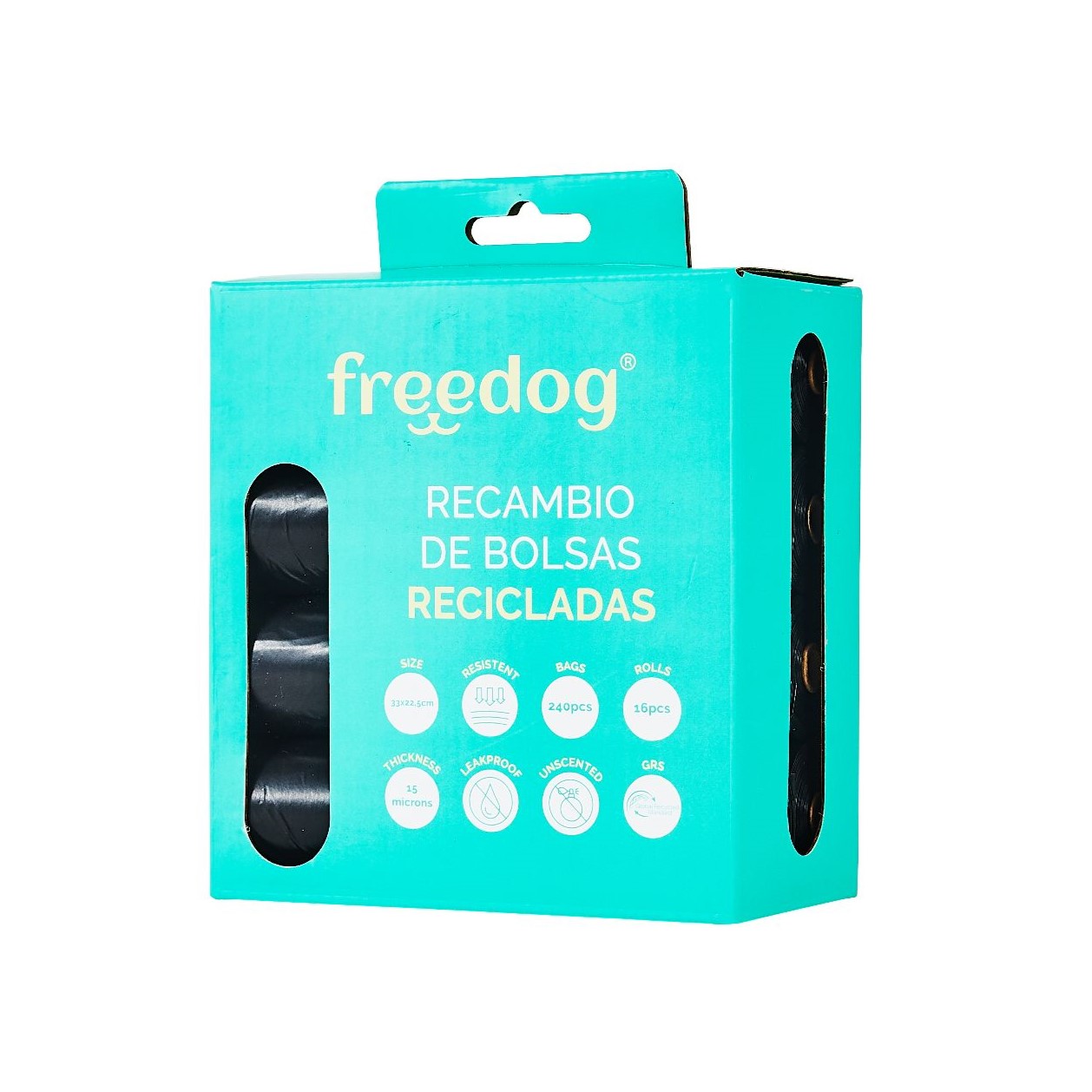 Dispenser Replacement Black - 16 Rolls/15 Bags Each