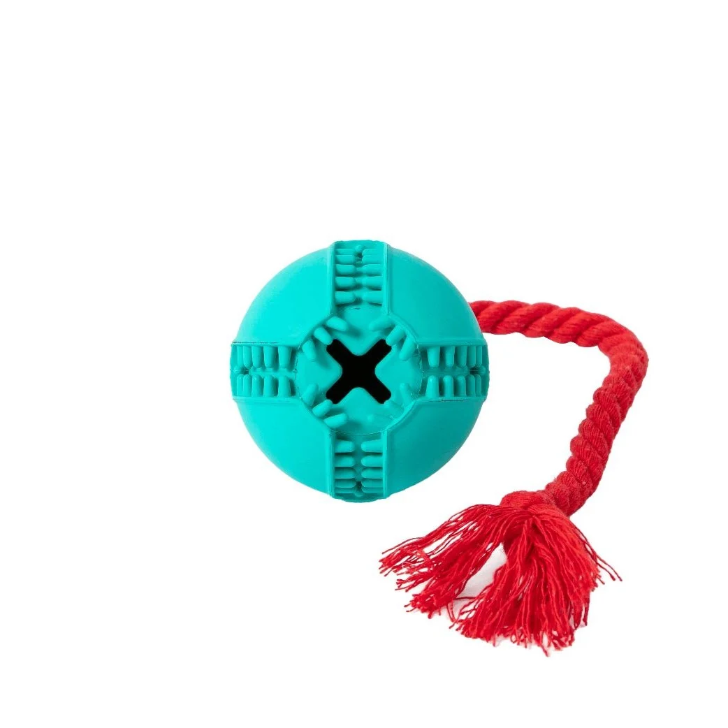 Rubber Snack Ball Toy With Handle
