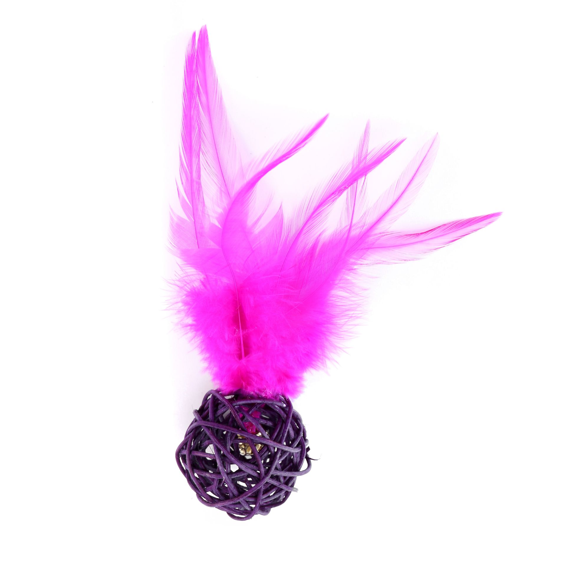 Sisal Ball With Feathers - Lilac - 14x4.5cm