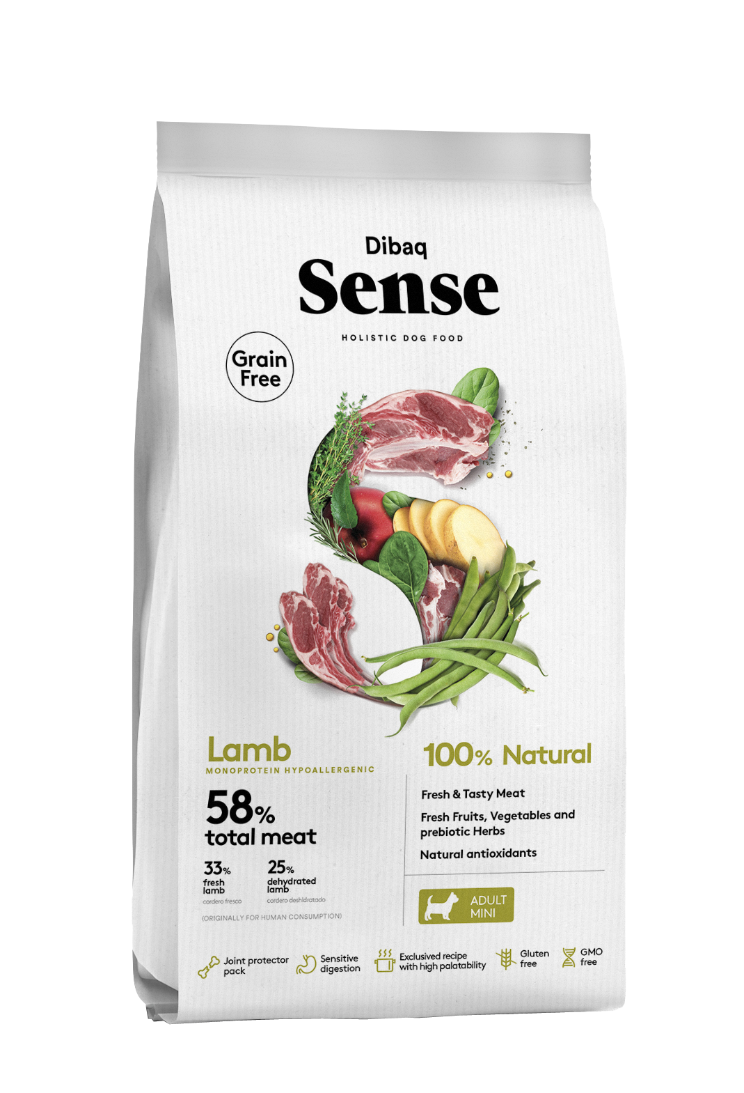Dibaq Sense Adult Dog – Lamb Mini - Lamb - Adult Mini Breeds - 12 KG